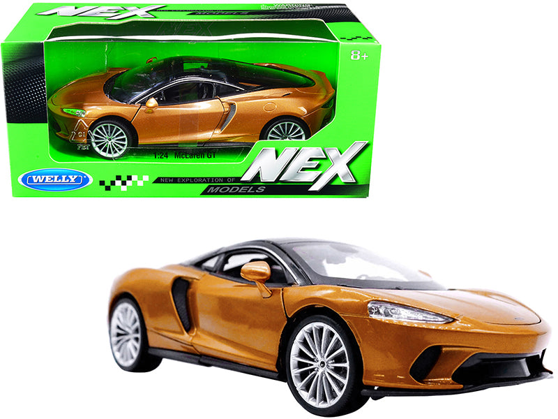 McLaren GT Gold Metallic with Black Top "NEX Models" 1/24 Diecast Model Car by Welly-DiecastModeler.com