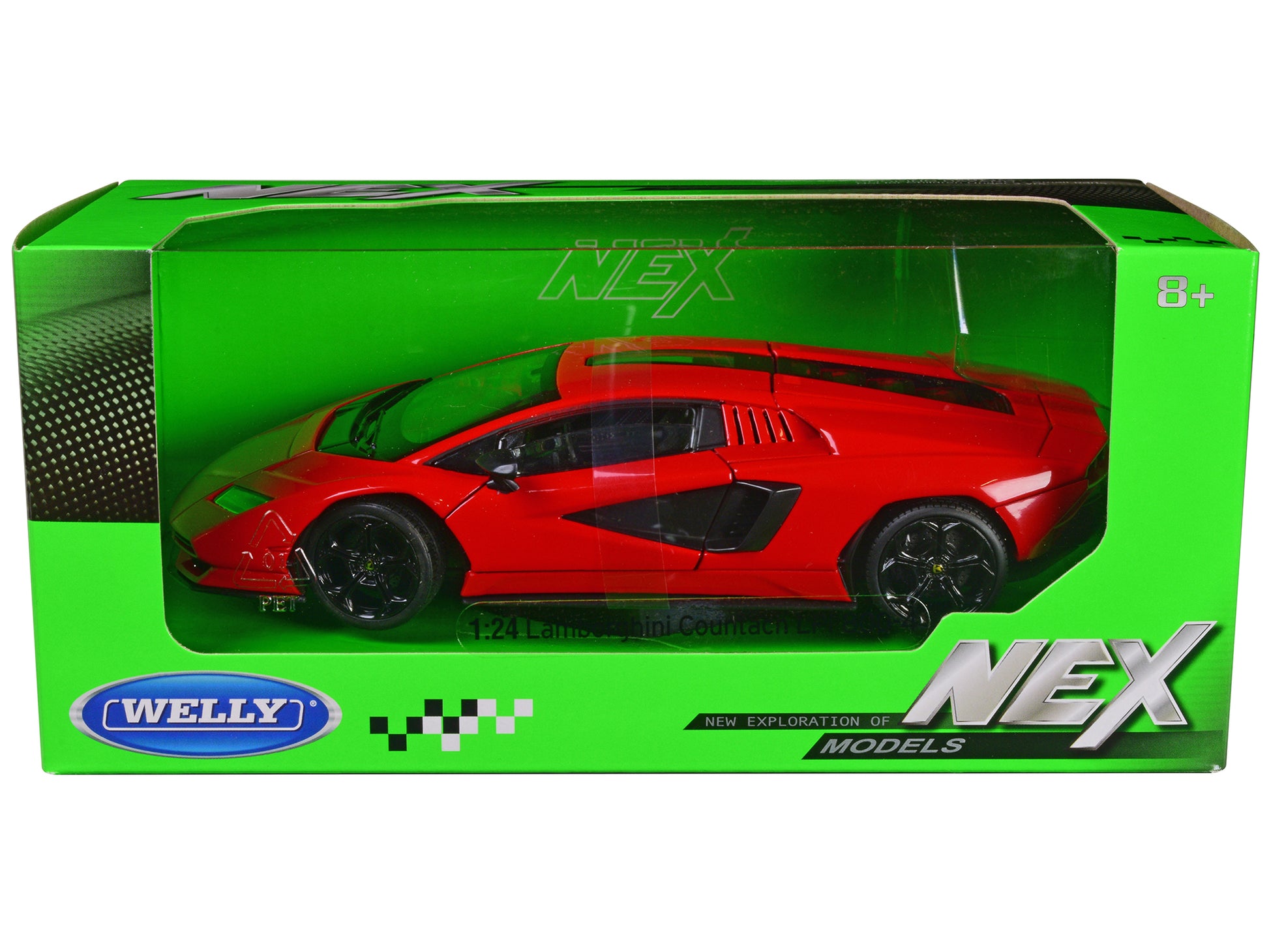 Lamborghini Countach LPI 800-4 Red "NEX Models" Series 1/24 Diecast Model Car by Welly-DiecastModeler.com