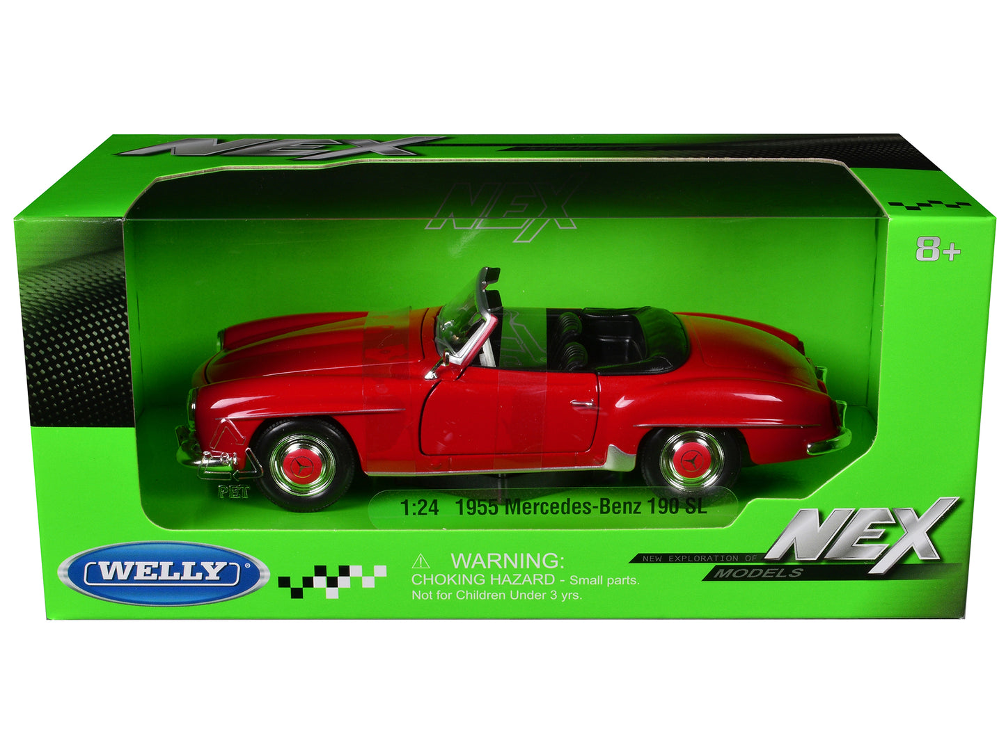 1955 Mercedes-Benz 190 SL Red "NEX Models" Series 1/24 Diecast Model Car by Welly-DiecastModeler.com