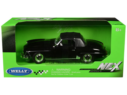1955 Mercedes-Benz 190 SL (Closed Roof) Black "NEX Models" Series 1/24 Diecast Model Car by Welly-DiecastModeler.com