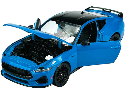 2024 Ford Mustang GT 5.0 Blue with Black Top "NEX Models" Series 1/25 Diecast Model Car by Welly-DiecastModeler.com