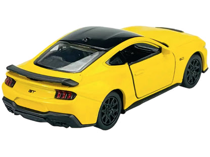 2024 Ford Mustang GT 5.0 Yellow with Black Top "NEX Models" Series 1/25 Diecast Model Car by Welly-DiecastModeler.com