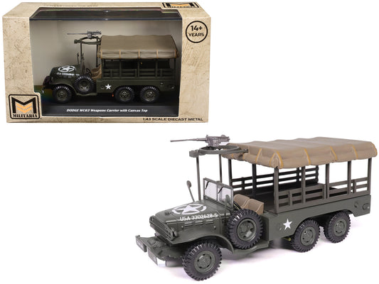 Dodge WC63 Weapons Carrier with Canvas Top Olive Drab "United States Army" 1/43 Diecast Model by Militaria Die Cast-DiecastModeler.com