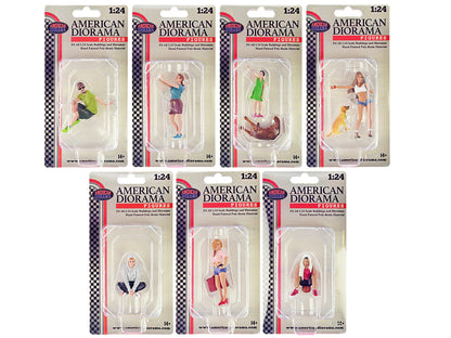 "Figure24 Series 1" 9 piece Figure Set for 1/24 Scale Models by American Diorama-DiecastModeler.com