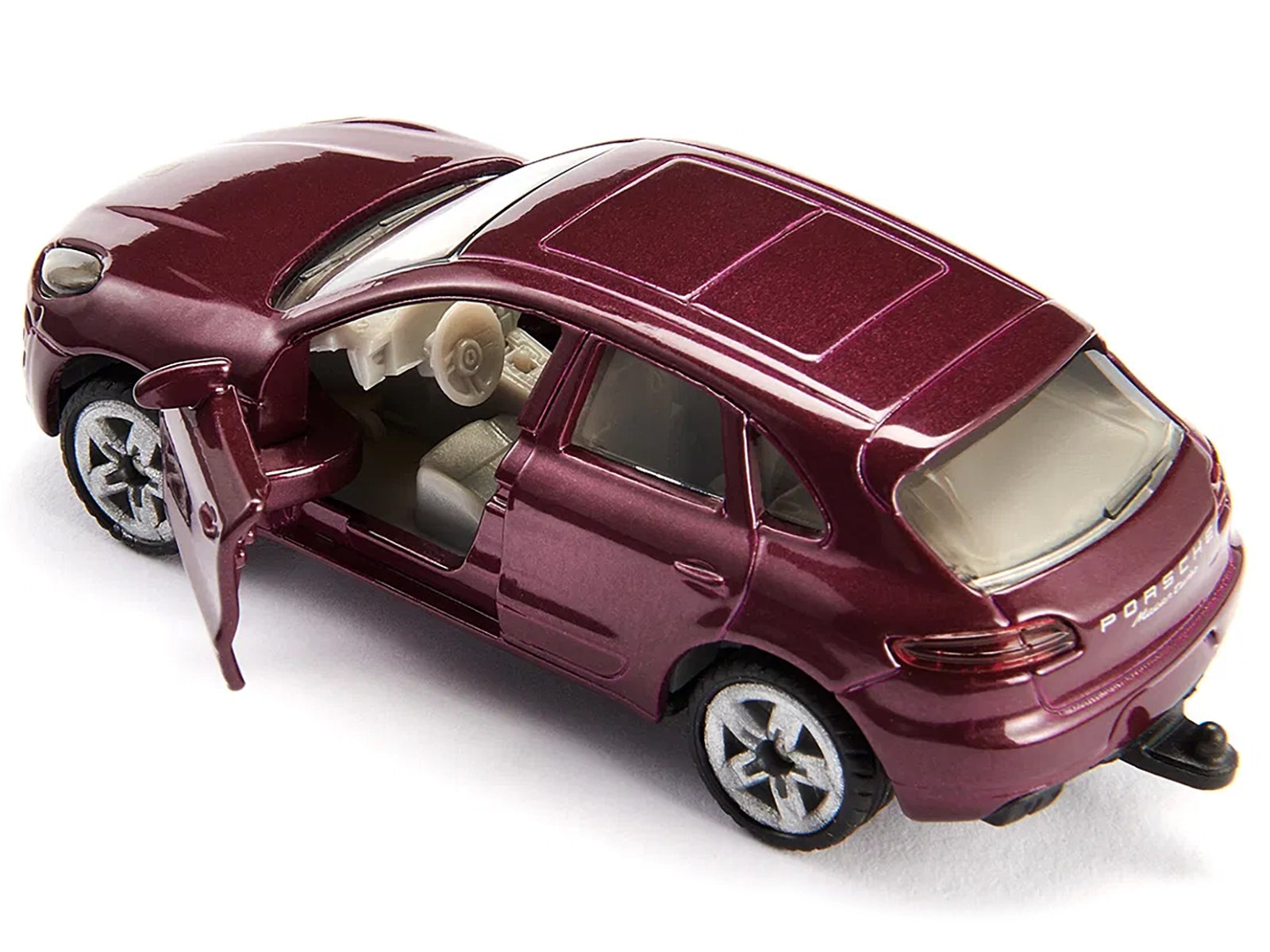 Porsche Macan Turbo Maroon Metallic and Dethleffs Exclusiv Emotion Caravan with Figures and Camp Accessories Set 1/55 Diecast Model by Siku-DiecastModeler.com