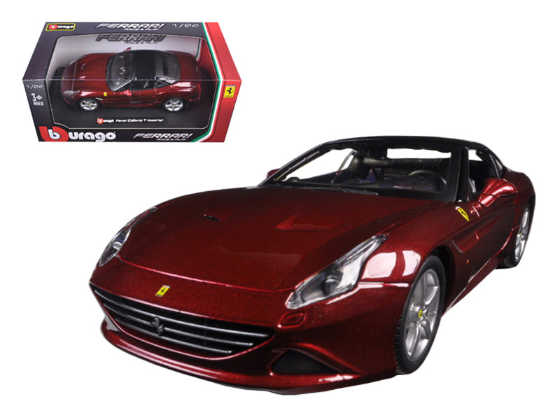 Ferrari California T Burgundy Closed Top 1/24 Diecast Model Car by Bburago-DiecastModeler.com