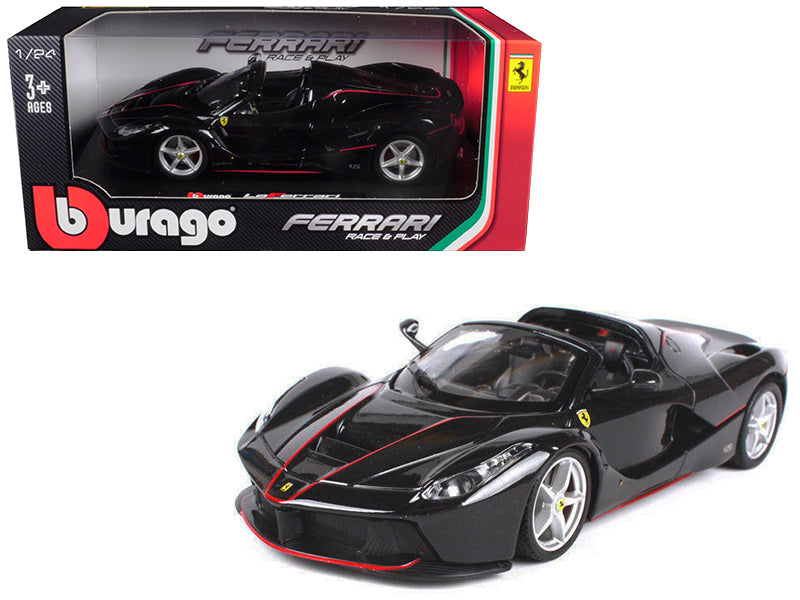 Ferrari LaFerrari F70 Aperta Black 1/24 Diecast Model Car by Bburago-DiecastModeler.com
