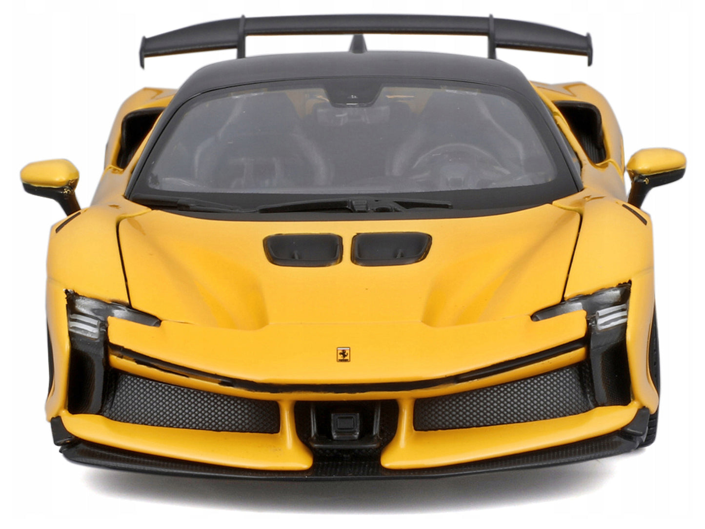 Ferrari SF90 XX Stradale Yellow with Black Top "Race and Play" Series 1/24 Diecast Model Car by Bburago