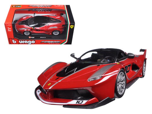 Ferrari Racing FXX-K #10 Red 1/24 Diecast Model Car by Bburago-DiecastModeler.com