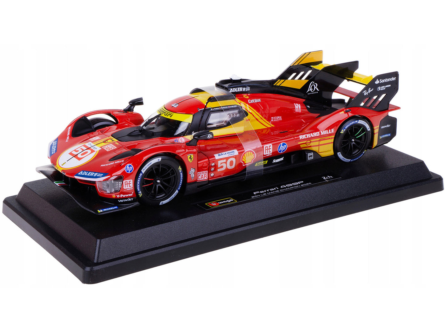 Ferrari 499P #50 Antonio Fuoco - Miguel Molina - Nicklas Nielsen "Ferrari AF Corse" Winner "24 Hours of Le Mans" (2024) "Racing" Series 1/24 Diecast Model Car by Bburago