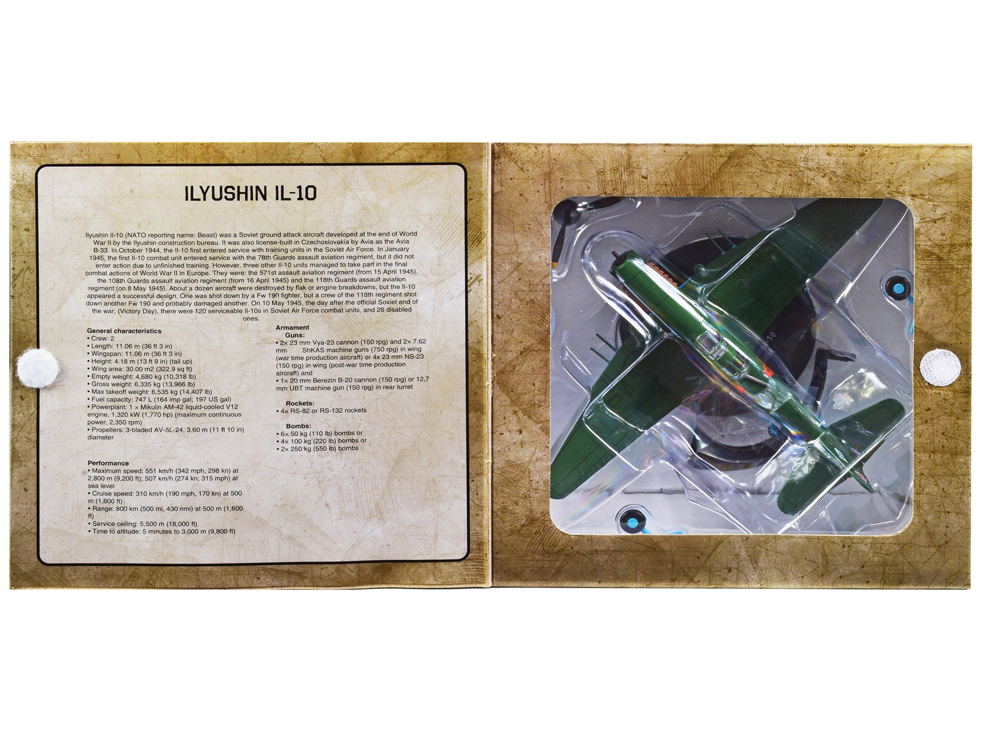 Ilyushin IL-10 Ground Attack Aircraft (USSR 1944) 1/72 Diecast Model by Warbirds of WWII-DiecastModeler.com