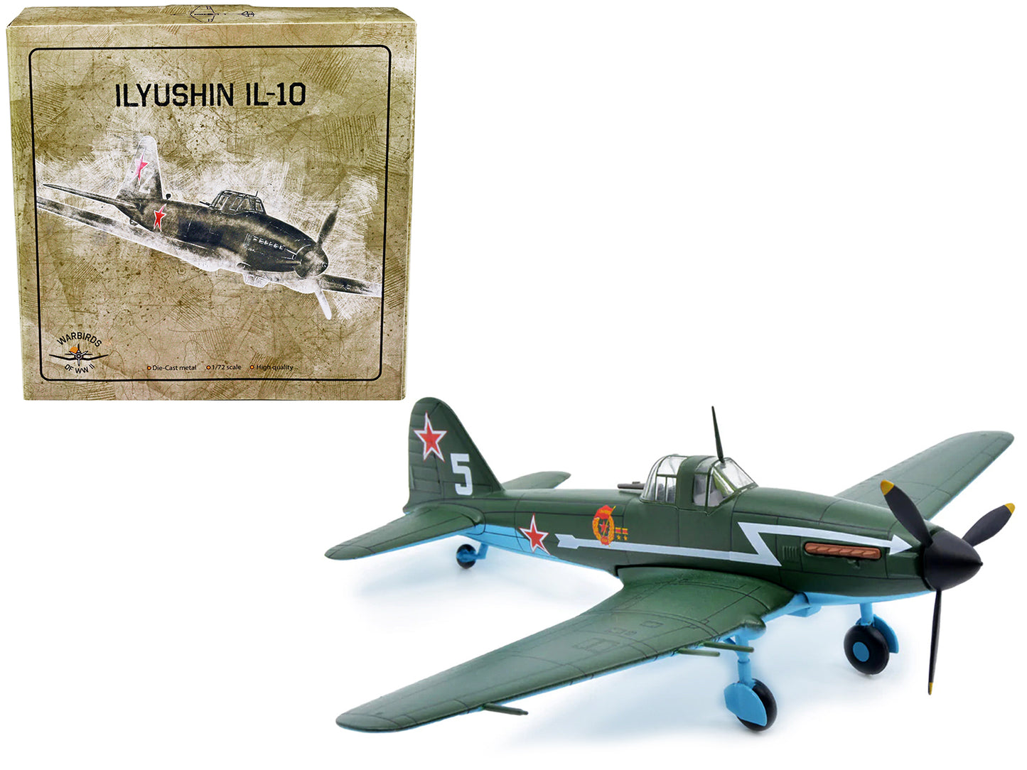 Ilyushin IL-10 Ground Attack Aircraft (USSR 1944) 1/72 Diecast Model by Warbirds of WWII-DiecastModeler.com