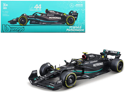 Mercedes-AMG F1 W14 E Performance #44 Lewis Hamilton "Petronas" Formula One F1 "World Championship" (2023) 1/24 Diecast Model Car by Bburago-DiecastModeler.com