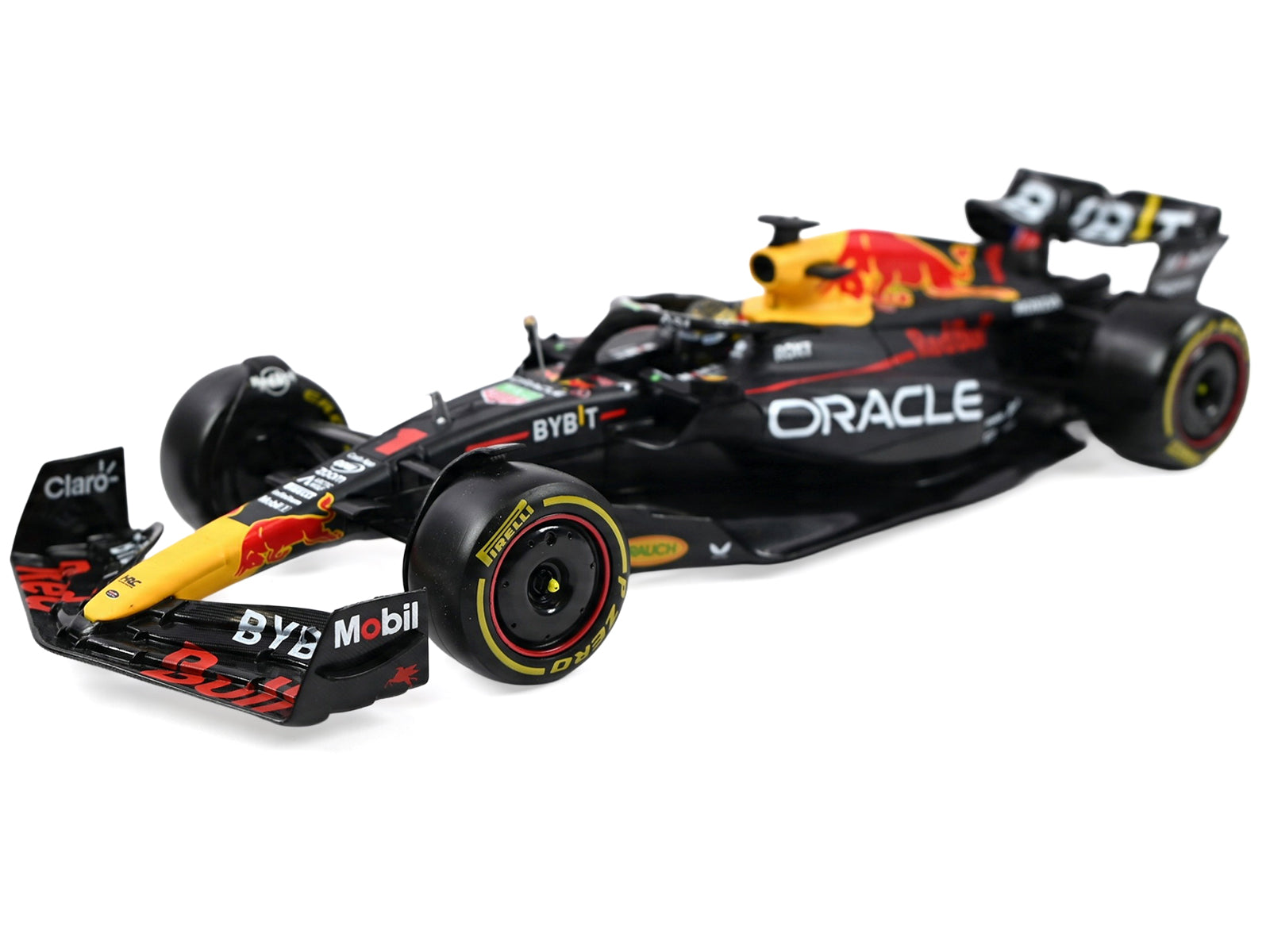 Red Bull Racing RB19 #1 Max Verstappen "Oracle" Winner Formula One F1 Championship "Drivers' Champion" (2023) with Display Case 1/24 Diecast Model Car by Bburago-DiecastModeler.com