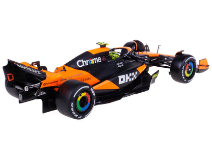 McLaren MCL38 #4 Lando Norris "OKX" Winner Formula One F1 "Miami GP" (2024) with Display Case 1/24 Diecast Model Car by Bburago