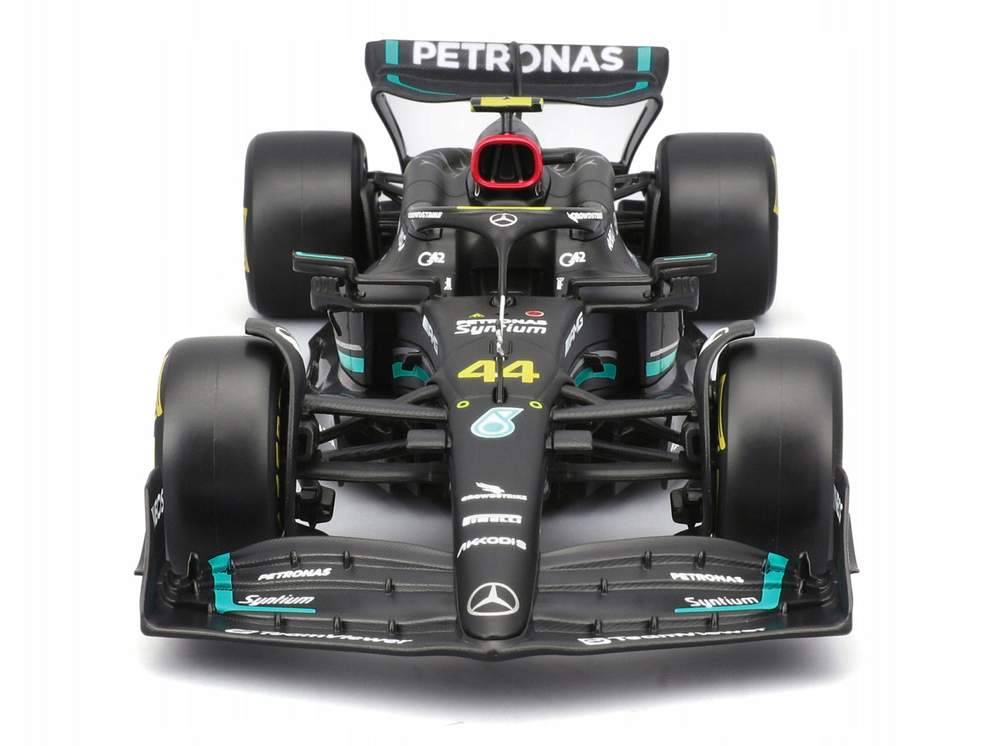 Mercedes-AMG F1 W14 E Performance #44 Lewis Hamilton "Petronas" Formula One F1 "World Championship" (2023) with Driver Figure "Race" Series 1/24 Diecast Model Car by Bburago-DiecastModeler.com