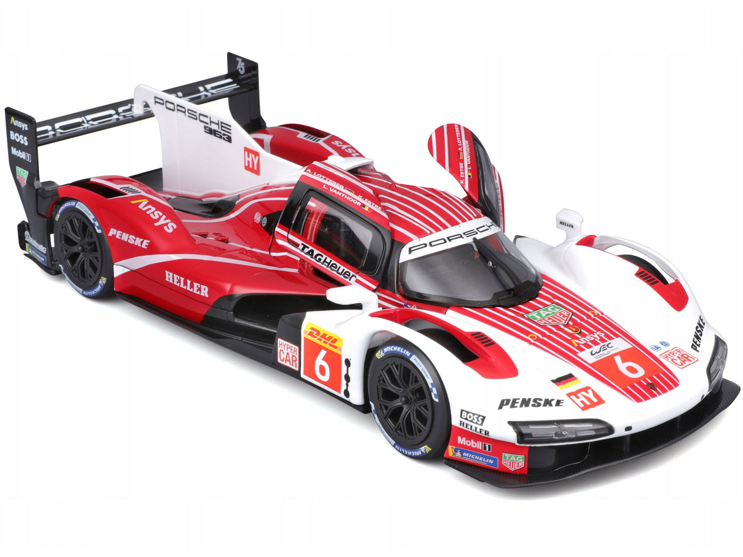 Porsche 963 #6 Kevin Estre - Andre Lotterer - Laurens Vanthoor "Porsche Penske Motorsport" Winner "FIA World Endurance Championship" (2024) 1/24 Diecast Model Car by Bburago-DiecastModeler.com