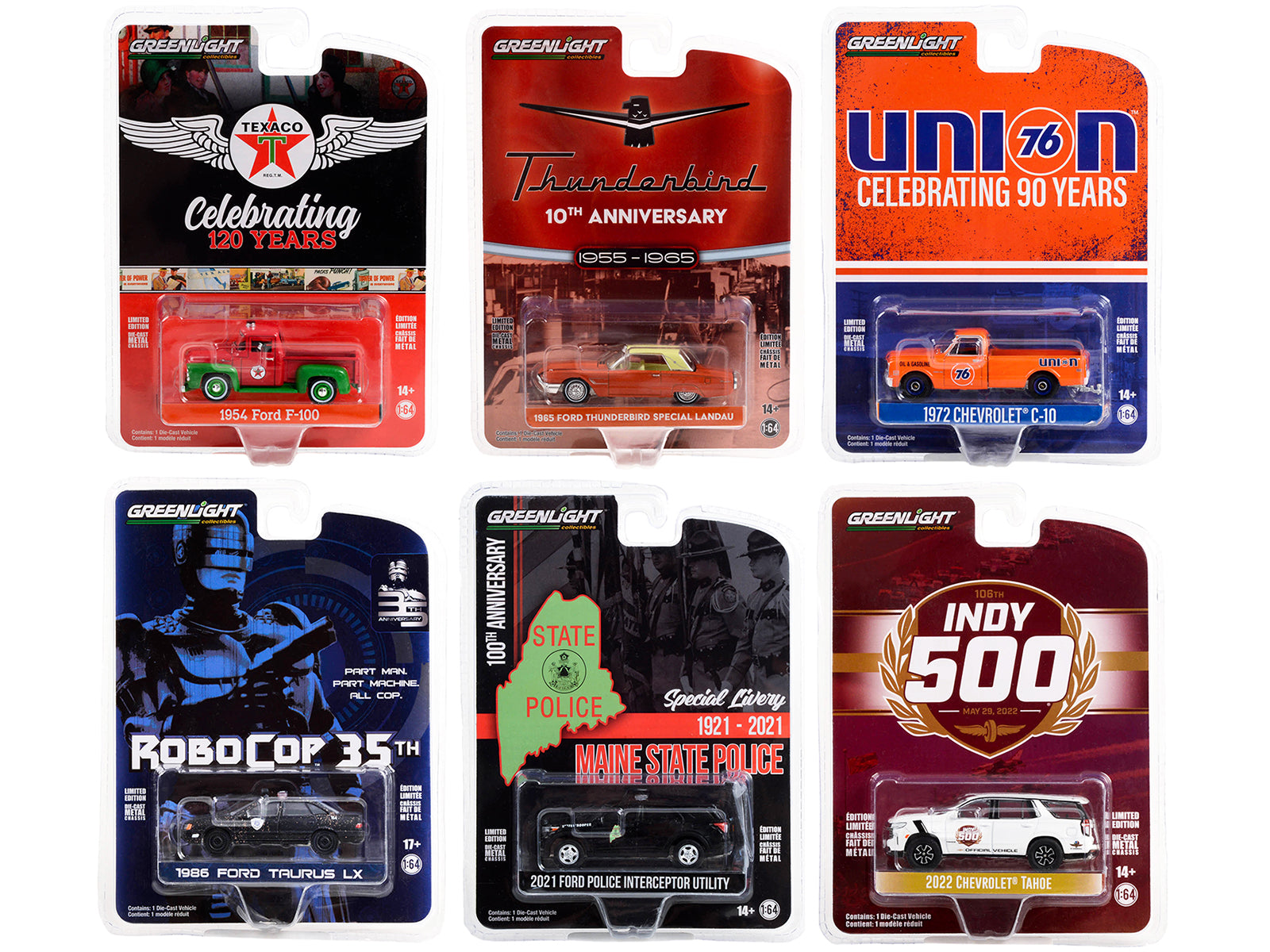 "Anniversary Collection" Set of 6 pieces Series 15 1/64 Diecast Model Cars by Greenlight-DiecastModeler.com