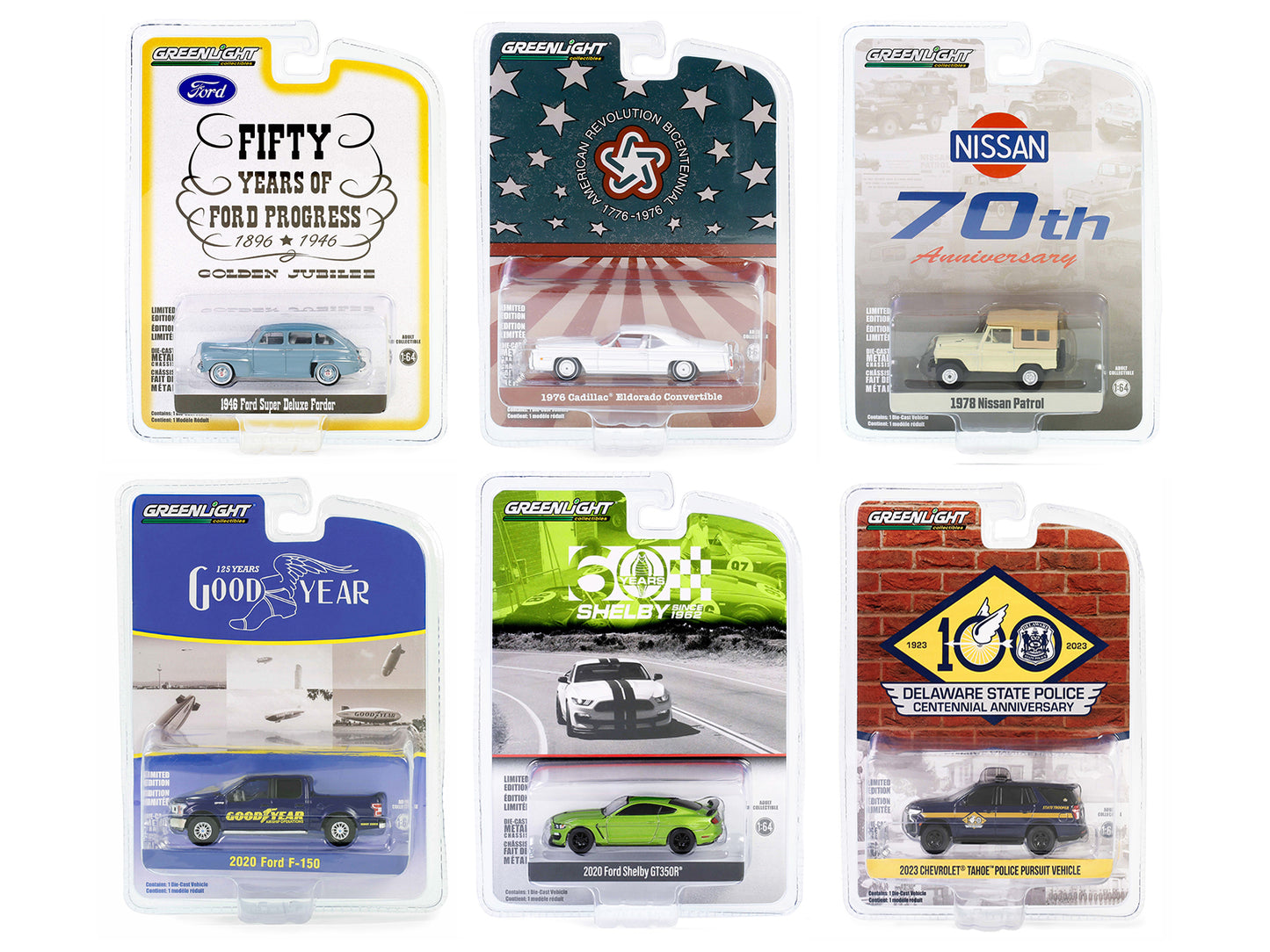 "Anniversary Collection" Set of 6 pieces Series 16 1/64 Diecast Model Cars by Greenlight-DiecastModeler.com