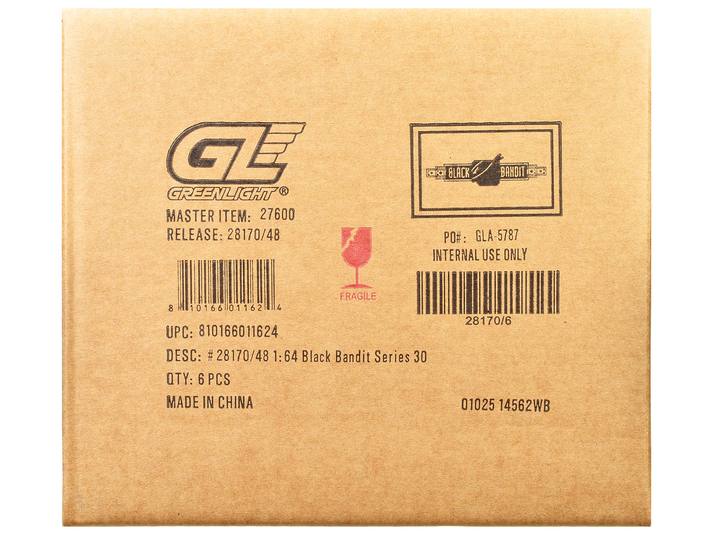 "Black Bandit" 6 piece Set Series 30 1/64 Diecast Model Cars by Greenlight