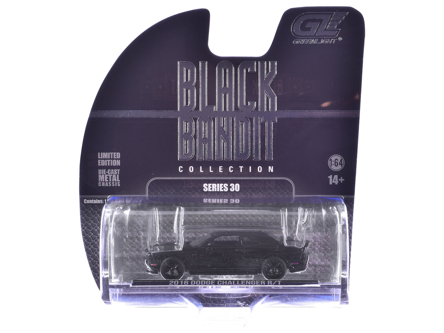 2016 Dodge Challenger R/T Hemi Black "Black Bandit" Series 30 1/64 Diecast Model Car by Greenlight