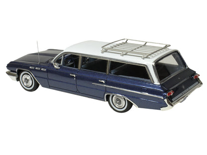 1962 Buick Invicta Station Wagon Cadet Blue Metallic with White Top and Blue Interior Limited Edition to 200 pieces Worldwide 1/43 Model Car by Goldvarg Collection