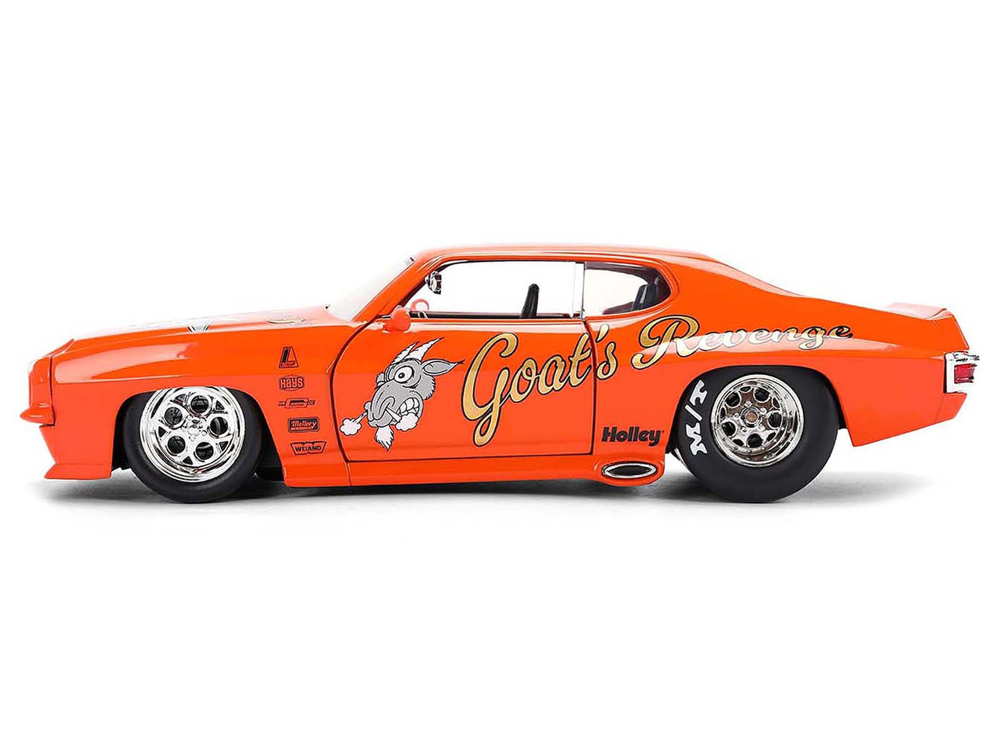 1971 Pontiac GTO "Goat's Revenge" Orange with Graphics "Bigtime Muscle" Series 1/24 Diecast Model Car by Jada