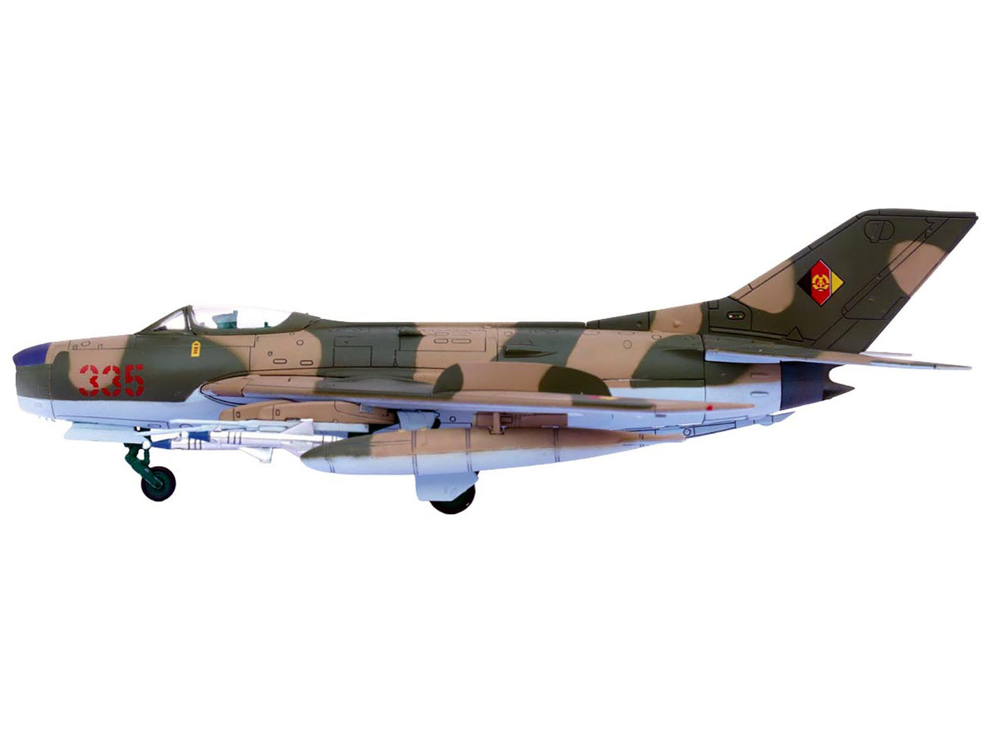 Mikoyan-Gurevich MiG-19PM Farmer-E Fighter Aircraft "Red 335" East German Air Force 1/72 Diecast Model by Panzerkampf