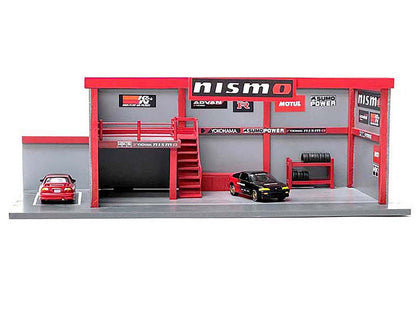 "Garage Diorama Advan" Diorama with Decals for 1/64 Scale Models by American Diorama-DiecastModeler.com