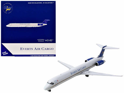 McDonnell Douglas MD-83 Commercial Aircraft "Everts Air Cargo" (N965CE) White with Blue Tail 1/400 Diecast Model Airplane by GeminiJets-DiecastModeler.com