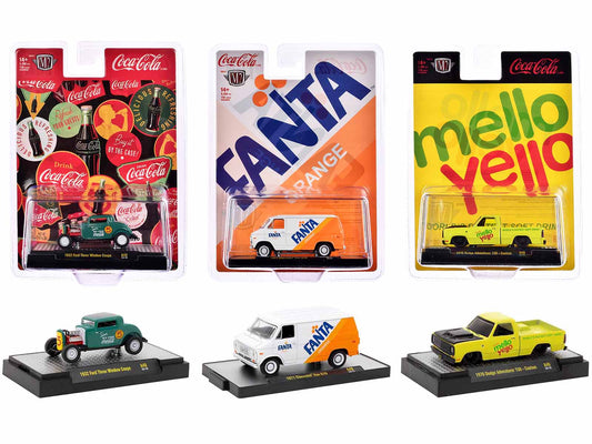 "Sodas" Set of 3 pieces Release 40 Limited Edition to 9250 pieces Worldwide 1/64 Diecast Model Cars by M2 Machines-DiecastModeler.com