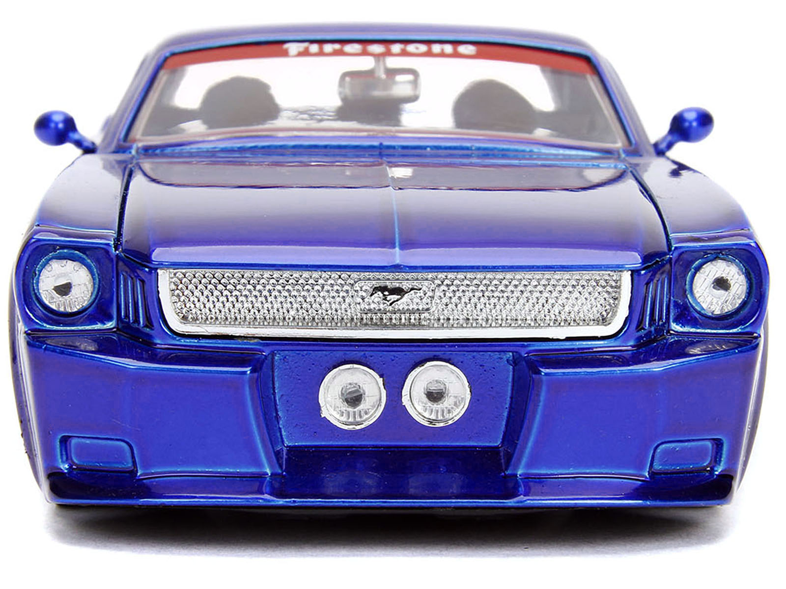 1965 Ford Mustang #5 "L. John's Racing" Candy Blue with Flame Graphics "Bigtime Muscle" Series 1/24 Diecast Model Car by Jada-DiecastModeler.com