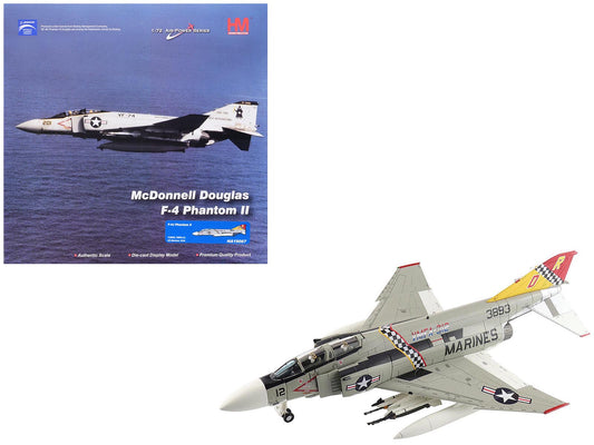 McDonnell Douglas F-4J Phantom II Fighter-Bomber Aircraft "153893 VMFA-312 Checkerboards" (1976) United States Marine Corps "Air Power Series" 1/72 Diecast Model by Hobby Master-DiecastModeler.com