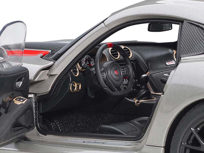 2017 Dodge Viper ACR Billet Silver Metallic with Black and Red Stripes 1/18 Model Car by Autoart-DiecastModeler.com