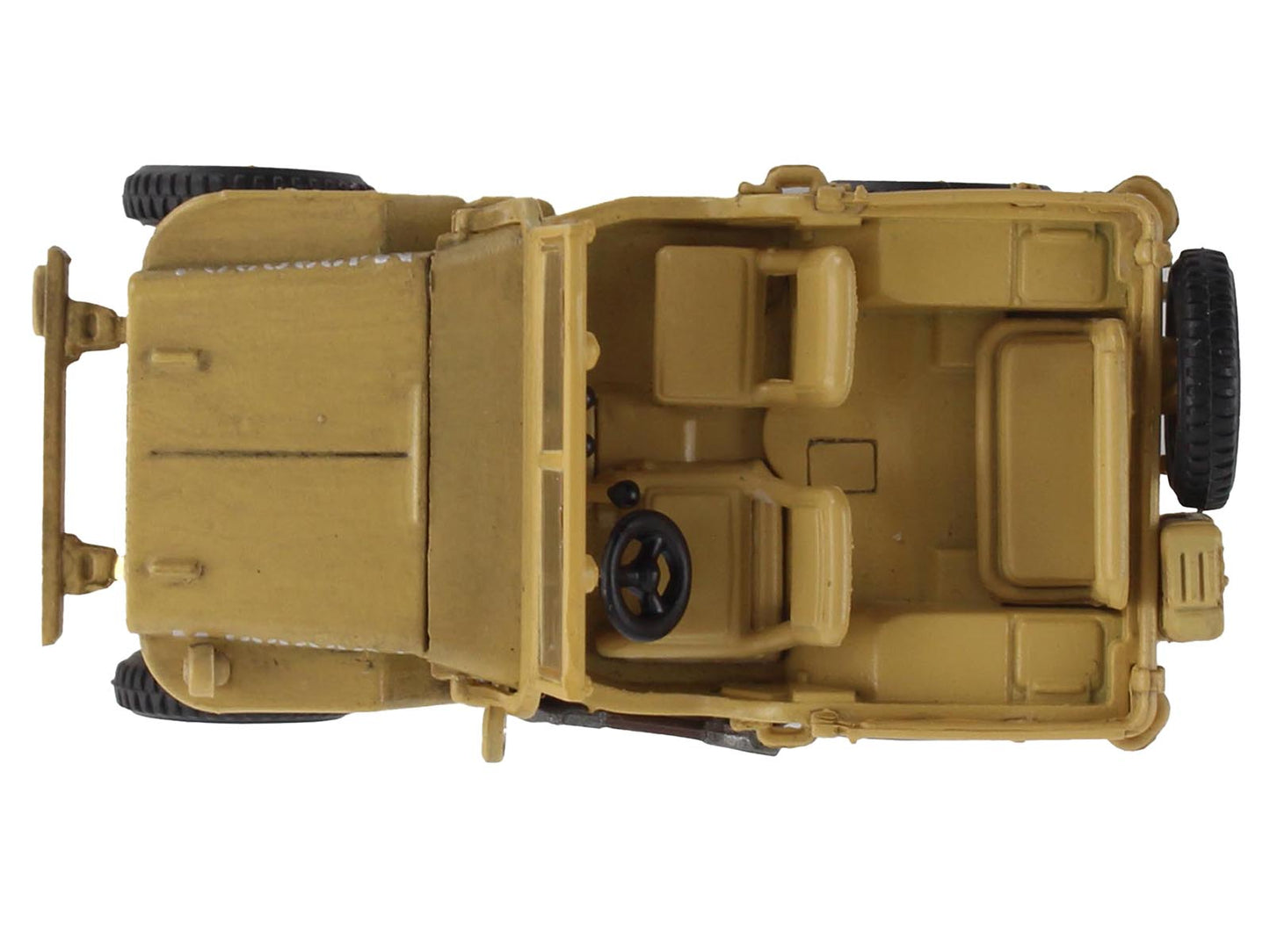 U.S. 1/4 ton Military Vehicle Desert Sand "British 8th Army Gen. Bernard Montgomery Sicily" (1943) Royal Army "Ground Power Series" 1/72 Diecast Model by Hobby Master-DiecastModeler.com