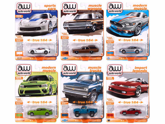 Auto World Premium 2024 Set A of 6 pieces Release 3 1/64 Diecast Model Cars by Auto World-DiecastModeler.com