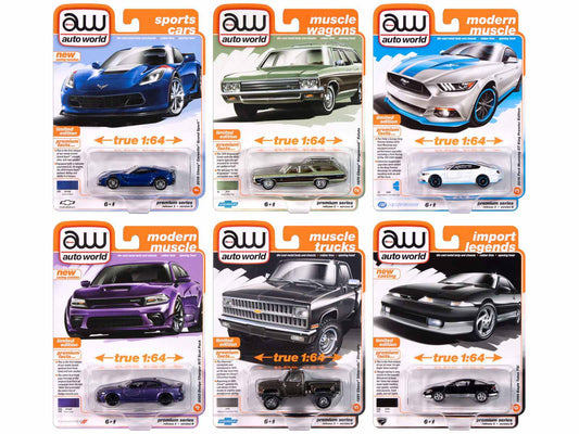 Auto World Premium 2024 Set B of 6 pieces Release 3 1/64 Diecast Model Cars by Auto World-DiecastModeler.com