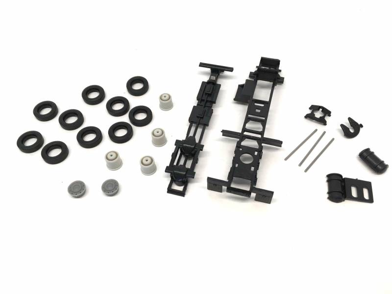 Short Chassis Kit for Kenworth Peterbilt and GMC Cabs 1/87 (HO) Plastic Model by Promotex-DiecastModeler.com