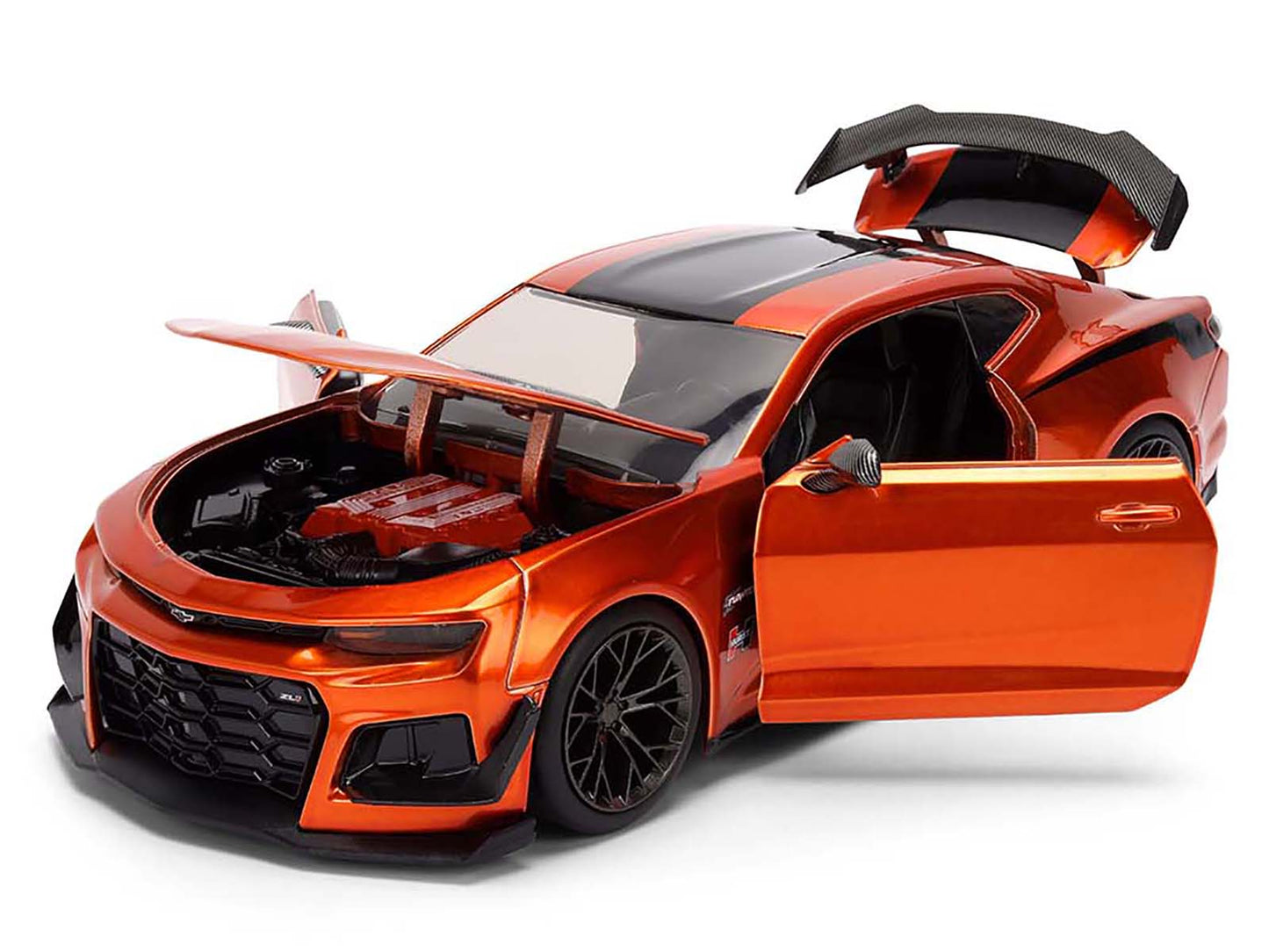 2024 Chevrolet Camaro ZL1 1LE Orange Metallic with Black Stripes "Bigtime Muscle" Series 1/24 Diecast Model Car by Jada-DiecastModeler.com