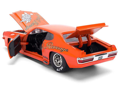 1971 Pontiac GTO "Goat's Revenge" Orange with Graphics "Bigtime Muscle" Series 1/24 Diecast Model Car by Jada-DiecastModeler.com