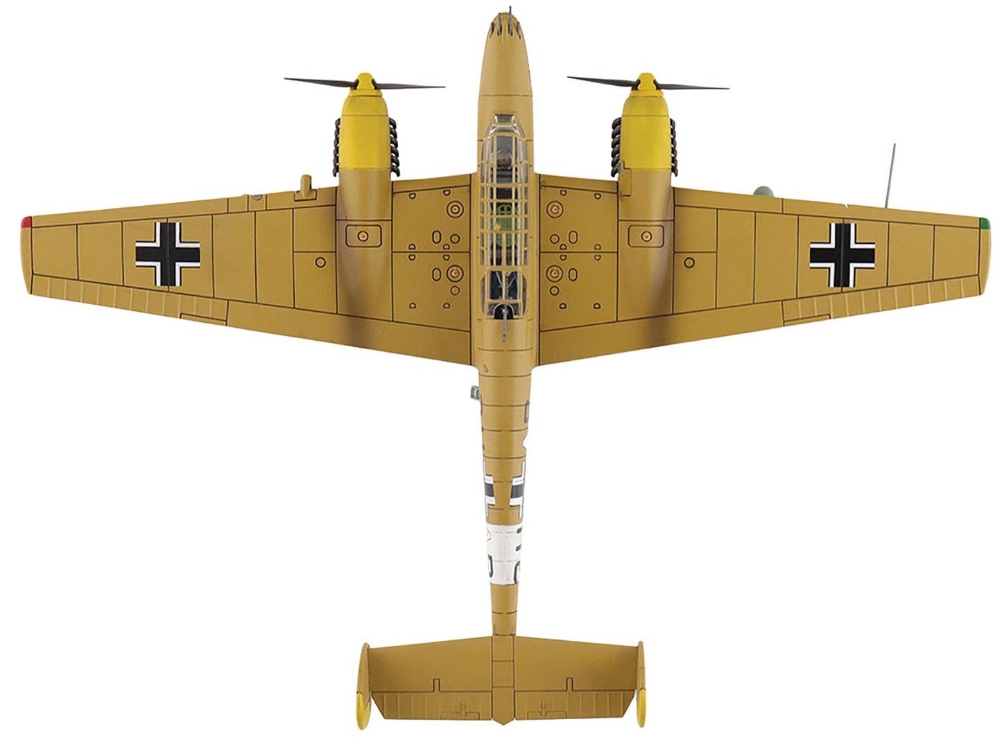 Messerschmitt BF 110E-2 Trop Fighter Aircraft "3U+AR 7./ZG26 Italy" (1941) German Luftwaffe "Air Power Series" 1/72 Diecast Model by Hobby Master-DiecastModeler.com