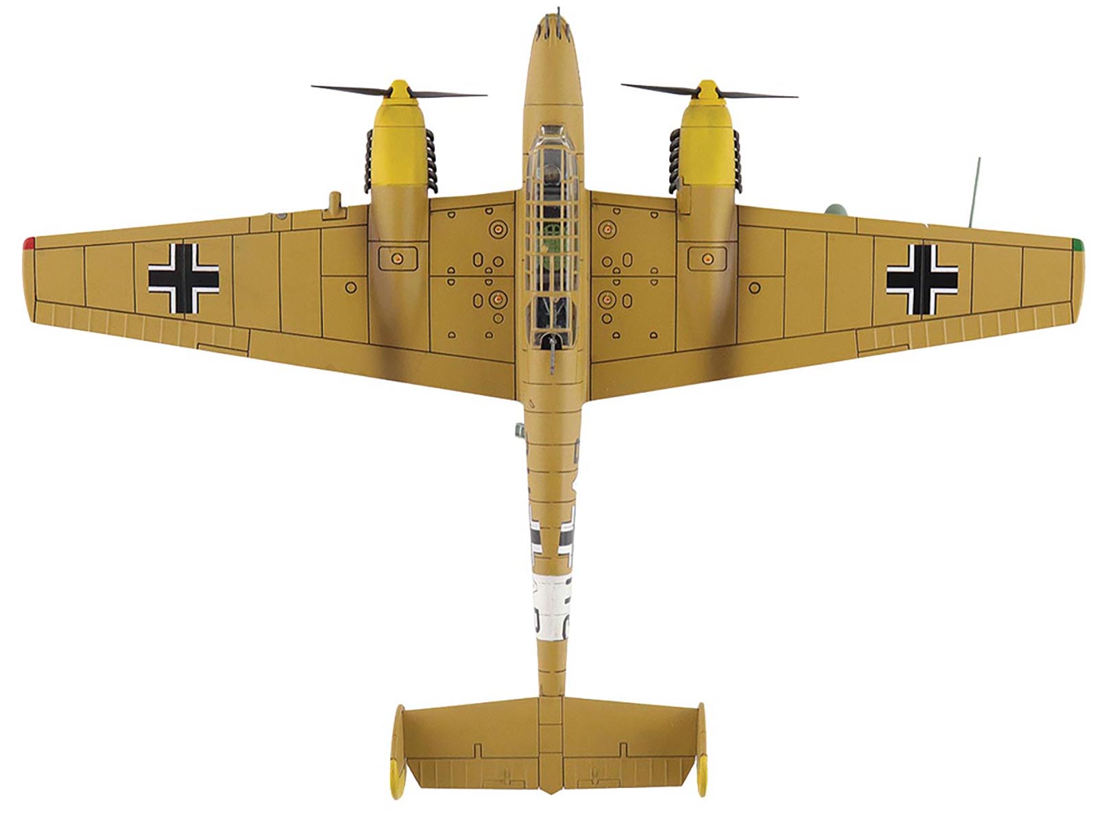 Messerschmitt BF 110E-2 Trop Fighter Aircraft "3U+AR 7./ZG26 Italy" (1941) German Luftwaffe "Air Power Series" 1/72 Diecast Model by Hobby Master-DiecastModeler.com