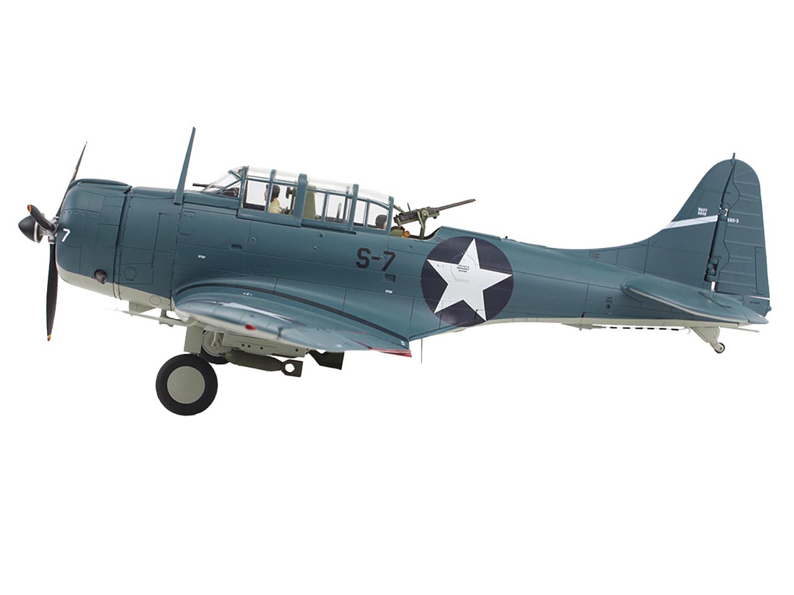 Douglas SBD-3 Dauntless Aircraft "Dusty Kleiss S-7 Scouting Six USS Enterprise" (1942) United States Navy "Premium Collection" 1/32 Diecast Model by Hobby Master-DiecastModeler.com