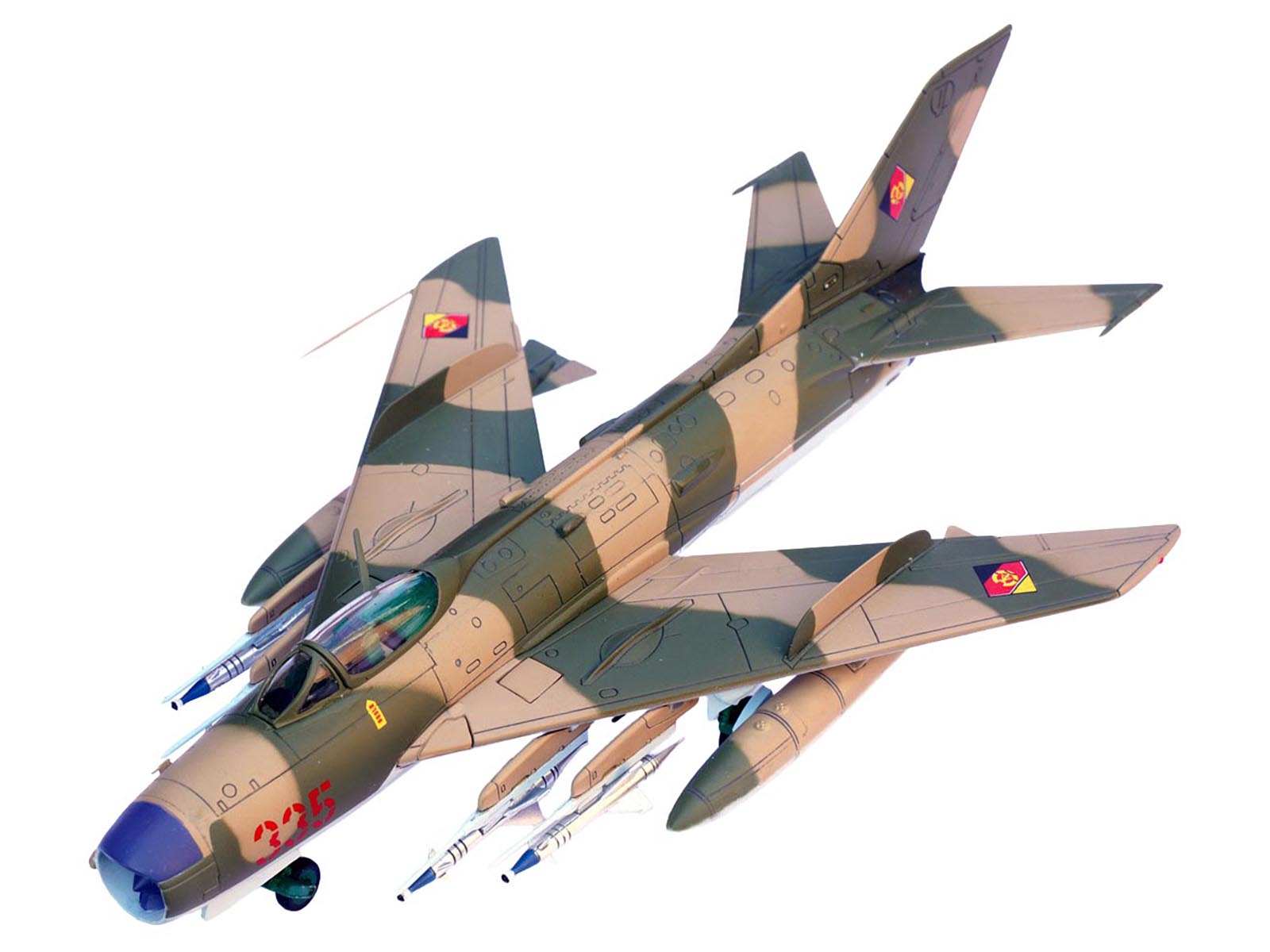 Mikoyan-Gurevich MiG-19PM Farmer-E Fighter Aircraft "Red 335" East German Air Force 1/72 Diecast Model by Panzerkampf-DiecastModeler.com