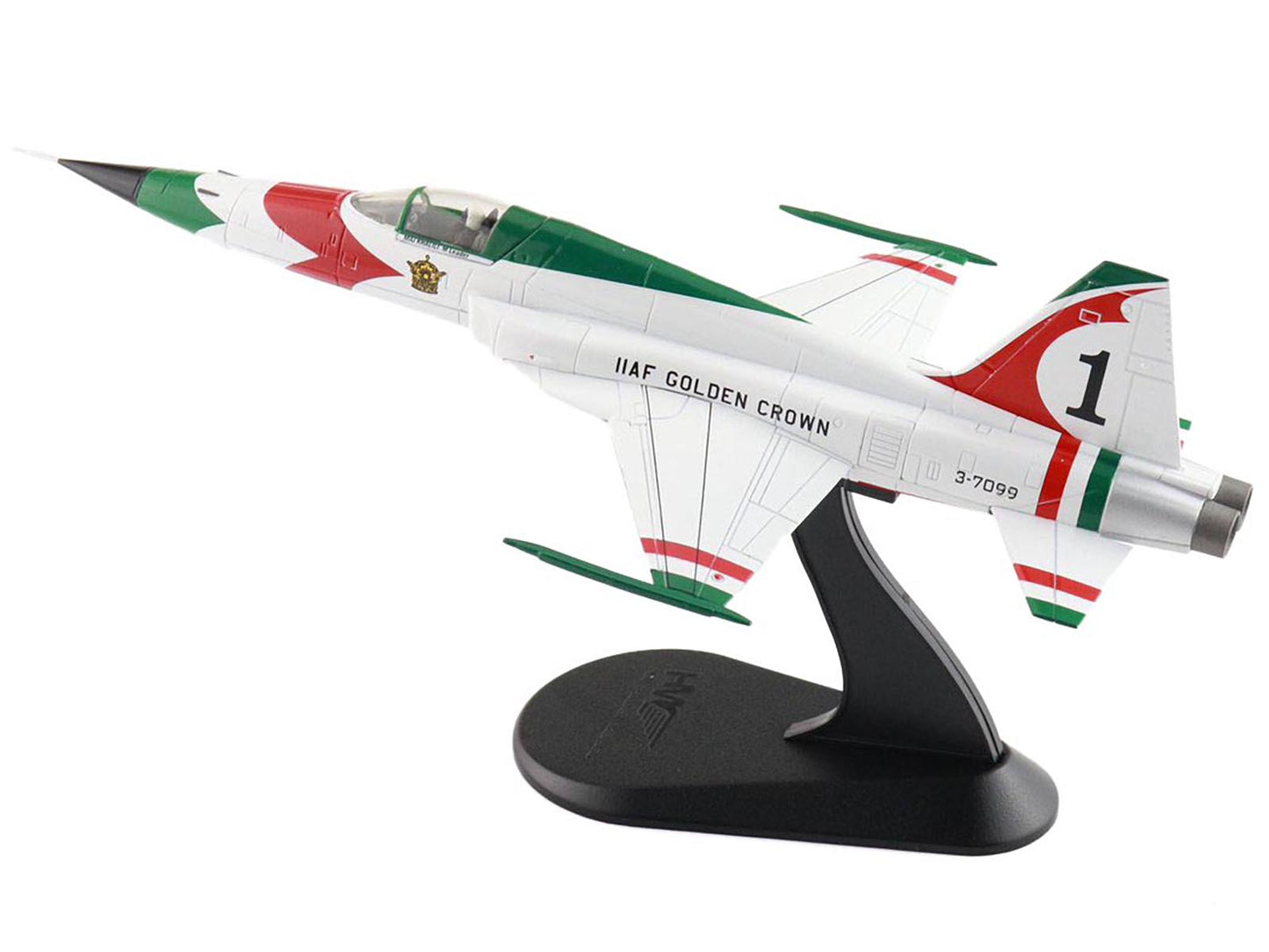 Northrop F-5E Tiger II Aircraft "#1 3-7099 IIAF Golden Crown" Imperial Iranian Air Force "Air Power Series" 1/72 Diecast Model by Hobby Master-DiecastModeler.com