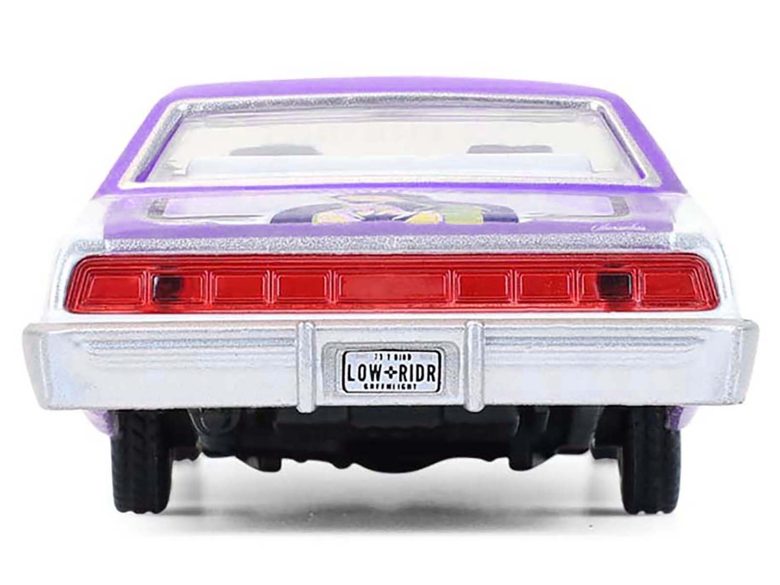 1973 Ford Thunderbird Lowrider "Michael Heralda Special Edition" Purple Metallic with Graphics and White Interior "Hobby Exclusive" Series 1/64 Diecast Model Car by Greenlight-DiecastModeler.com
