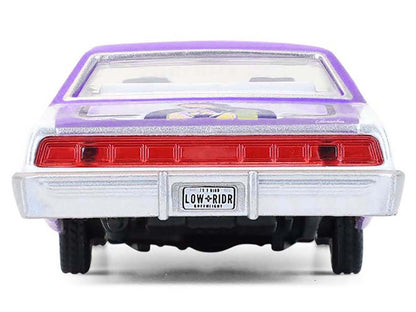 1973 Ford Thunderbird Lowrider "Michael Heralda Special Edition" Purple Metallic with Graphics and White Interior "Hobby Exclusive" Series 1/64 Diecast Model Car by Greenlight-DiecastModeler.com
