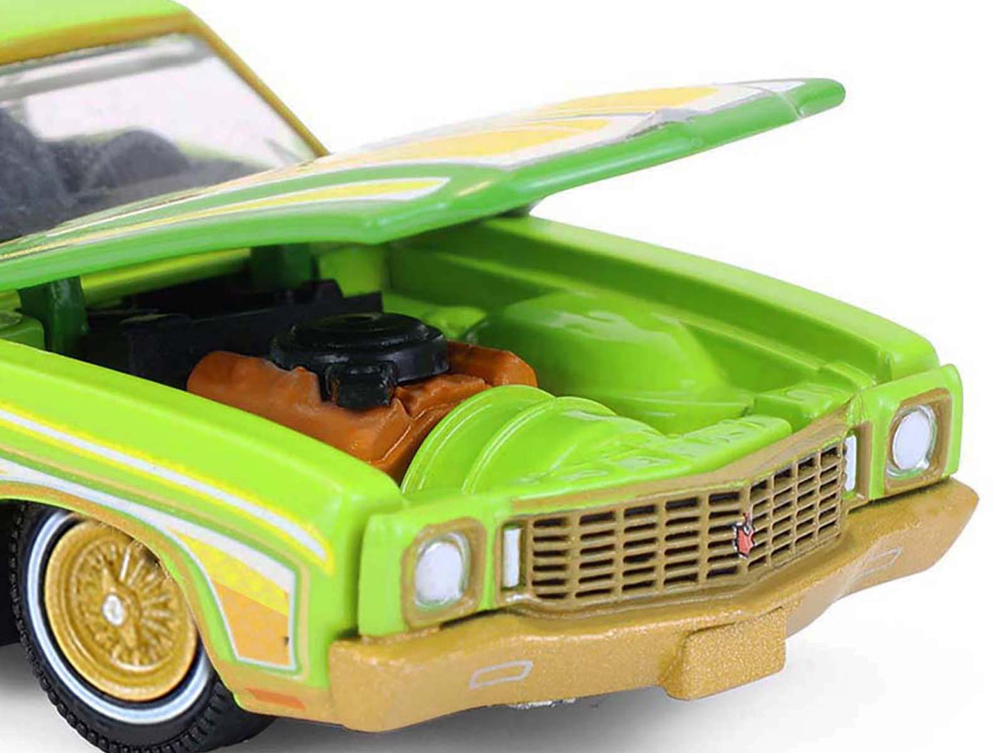 1970 Chevrolet Monte Carlo Lowrider "Michael Heralda Special Edition" Lime Green with Graphics "Hobby Exclusive" Series 1/64 Diecast Model Car by Greenlight-DiecastModeler.com