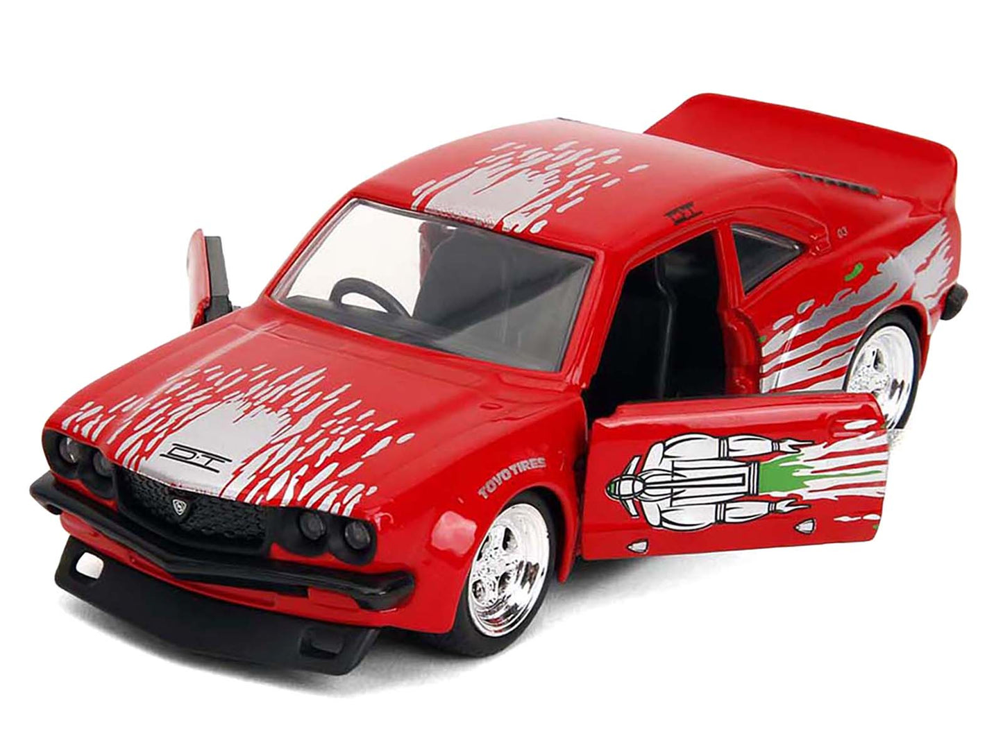 1974 Mazda RX-3 Red with Graphics "Fast & Furious" Series 1/32 Diecast Model Car by Jada-DiecastModeler.com