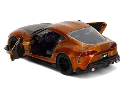 2020 Toyota Supra Orange Metallic with Black Stripes "F9" (2021) Movie "Fast & Furious" Series 1/32 Diecast Model Car by Jada-DiecastModeler.com